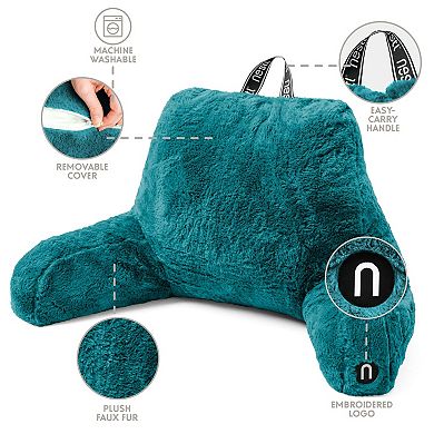 Nestl Fur Reading Pillow with Laptop Lap Desk