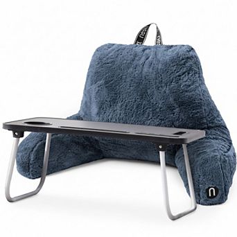 Nestl Fur Reading Pillow with Laptop Lap Desk