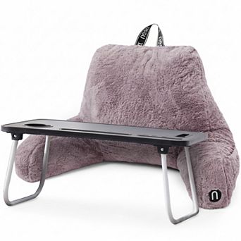 Nestl Fur Reading Pillow with Laptop Lap Desk