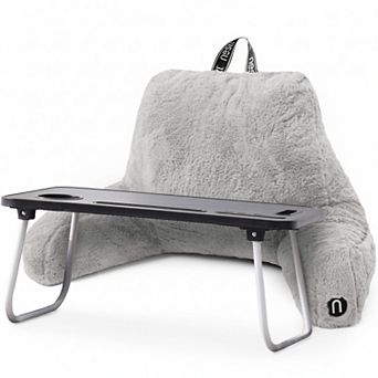 Nestl Fur Reading Pillow with Laptop Lap Desk