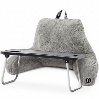 Nestl Fur Reading Pillow with Laptop Lap Desk
