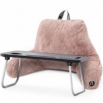 Nestl Fur Reading Pillow with Laptop Lap Desk