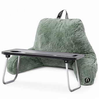Nestl Fur Reading Pillow with Laptop Lap Desk