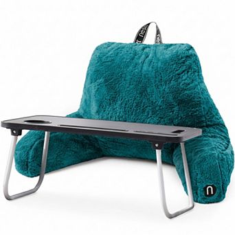 Nestl Fur Reading Pillow with Laptop Lap Desk