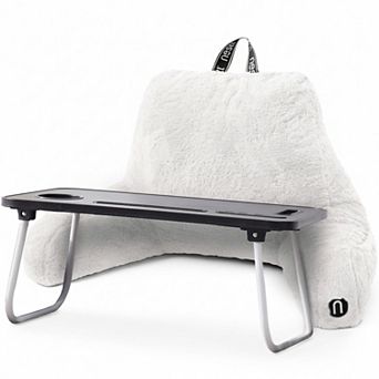 Nestl Fur Reading Pillow with Laptop Lap Desk