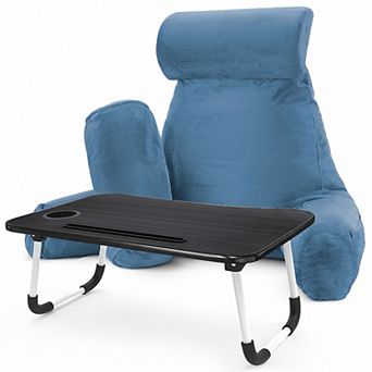 Nestl Large Reading Pillow with Portable Laptop Lap Desk
