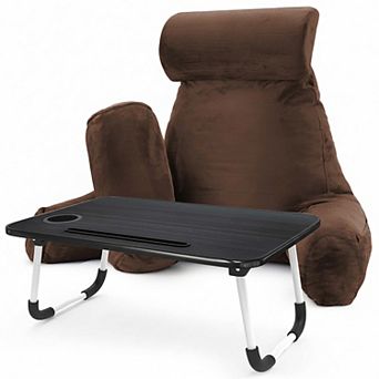 Nestl Large Reading Pillow with Portable Laptop Lap Desk