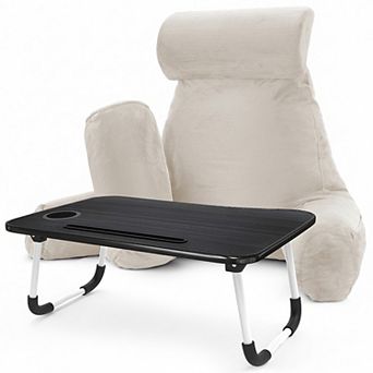 Nestl Large Reading Pillow with Portable Laptop Lap Desk