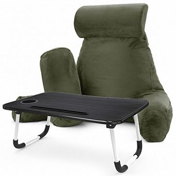 Nestl Large Reading Pillow with Portable Laptop Lap Desk