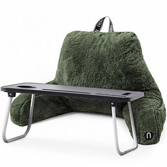 Nestl Fur Reading Pillow with Laptop Lap Desk