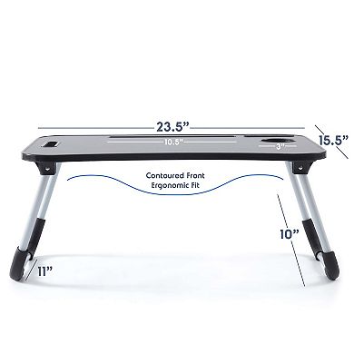 Nestl Fur Reading Pillow with Laptop Lap Desk