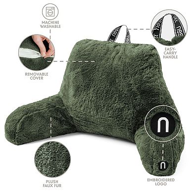 Nestl Fur Reading Pillow with Laptop Lap Desk