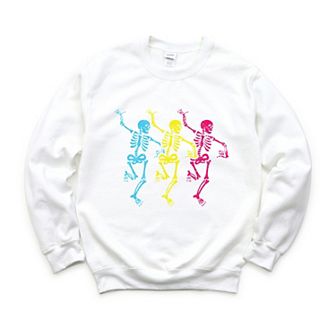 Three Skeletons Dancing Neon - Women's Graphic Sweatshirt