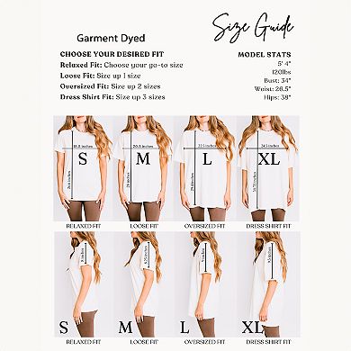 S.W.Smiley Fall Vibes Lightning - Women's Garment Dyed Graphic T-Shirt