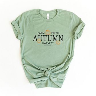 S.W.Smiley Farm Fresh Autumn Harvest - Women's Short Sleeve Graphic T-Shirt