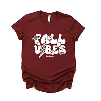 S.W.Smiley Fall Vibes Lightning - Women's Short Sleeve Graphic T-Shirt