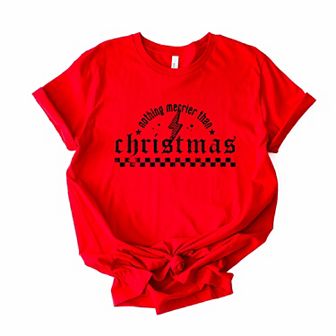 Nothing Merrier Than Christmas Grunge - Short Sleeve Tee