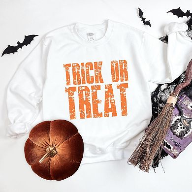 Trick or Treat Block Distressed - Women's Graphic Sweatshirt