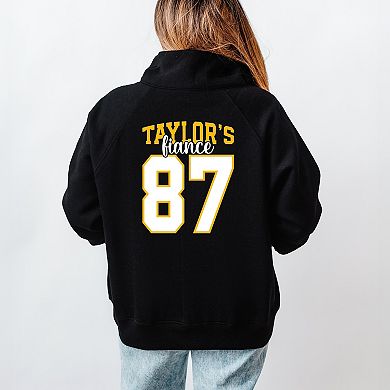 Taylor's Fiancé Number 87 Front And Back - Womens Quarter Zip Fleece