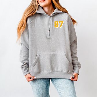 Taylor's Fiancé Number 87 Front And Back - Womens Quarter Zip Fleece