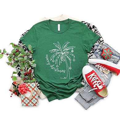 Merry Christmas Palm Tree - Women's Short Sleeve Tee