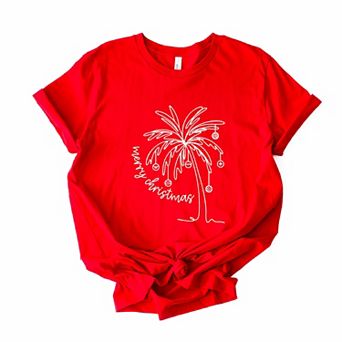 Merry Christmas Palm Tree - Women's Short Sleeve Tee
