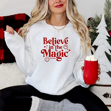S.W.Smiley Believe in Magic Sparkle - Women's Graphic Sweatshirt