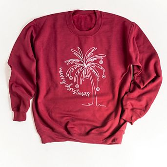 Merry Christmas Palm Tree - Women's Graphic Sweatshirt