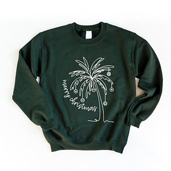 Merry Christmas Palm Tree - Women's Graphic Sweatshirt