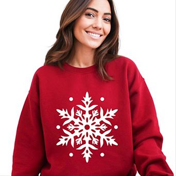White Snowflake - Women's Graphic Sweatshirt