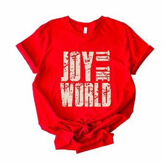 Joy To The World Block Distressed - Women's Short Sleeve Graphic T-Shirt