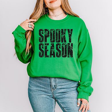 Spooky Season Block Distressed - Women's Graphic Sweatshirt
