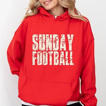 Sunday Football Block Distressed - Women's Graphic Hoodie