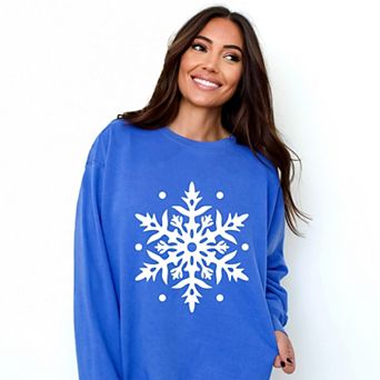 White Snowflake - Women's Garment Dyed Sweatshirt