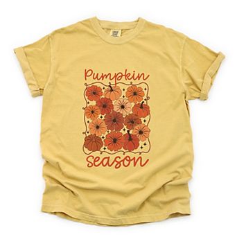 Pumpkin Season Floral - Women's Garment Dyed Graphic T-Shirt