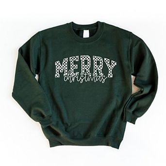 Merry Christmas Varsity Checkered - Sweatshirt