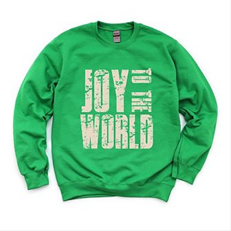 Joy To The World Block Distressed - Women's Graphic Sweatshirt