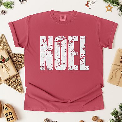 Noel Block Distressed - Women's Garment Dyed Graphic T-Shirt