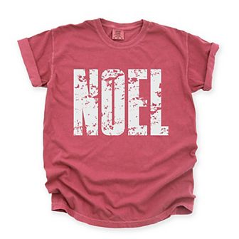 Noel Block Distressed - Women's Garment Dyed Graphic T-Shirt