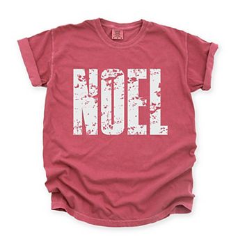 Noel Block Distressed - Women's Garment Dyed Graphic T-Shirt