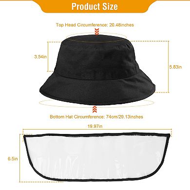 Fishman Hat with Removable Face Shield UV Protective Sun Bucket Cap for Dust & Wind
