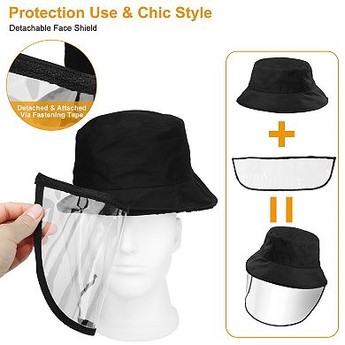 Fishman Hat with Removable Face Shield UV Protective Sun Bucket Cap for Dust & Wind