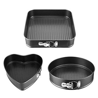 3 pc Non-Stick Springform Cake Pan Set 9" 10" 11" with Removable Bottom
