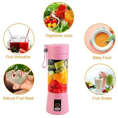 Portable USB Rechargeable Blender Juicer Cup 6 Blades, Smoothies, Baby Food Maker