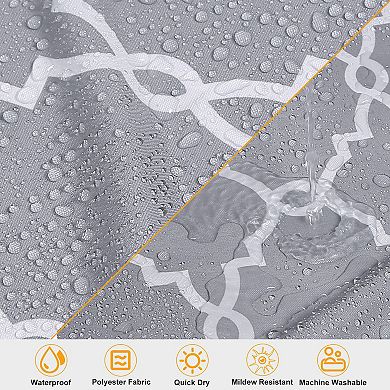 Waterproof Printed Shower Curtain 70x70 in Polyester Fabric with 12 Hooks for Bathtub or Stall