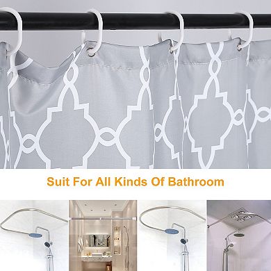 Waterproof Printed Shower Curtain 70x70 in Polyester Fabric with 12 Hooks for Bathtub or Stall