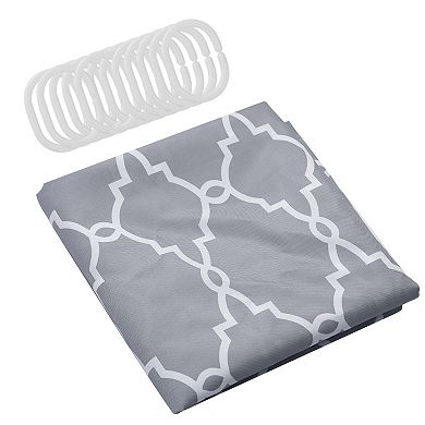 Waterproof Printed Shower Curtain 70x70 in Polyester Fabric with 12 Hooks for Bathtub or Stall