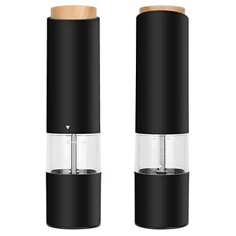 2 pc Electric Salt & Pepper Grinder Set Battery Powered Adjustable Mill
