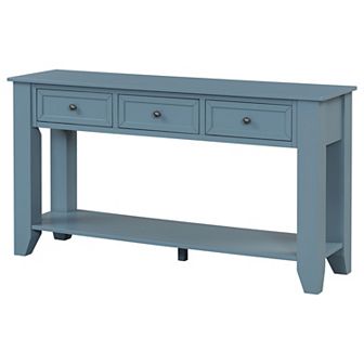 55.4" Entryway Console Table with Three Storage Drawers