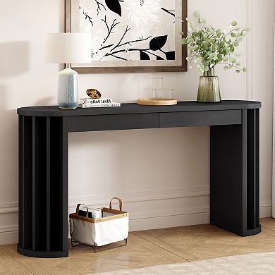 59 inch Long Console Table Farmhouse Entryway Table for Entrance, Hallway, Living Room